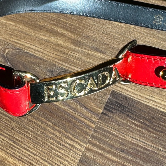 Escada Vintage Red Leather Logo Belt | Made in Germany | Y2K - Picture 3 of 4